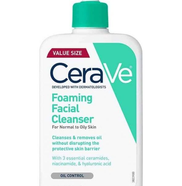 CeraVe Foaming Cleanser | 473ml for Normal to Oily Skin غسول رغوة للبشرة الدهنية او العادية من سيرافي حجم 473