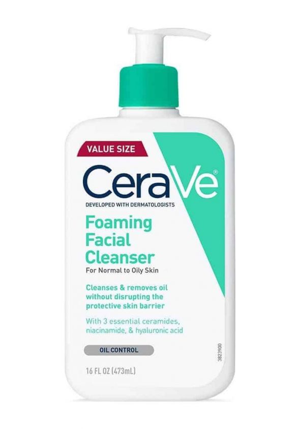 CeraVe Foaming Cleanser | 473ml for Normal to Oily Skin غسول رغوة للبشرة الدهنية او العادية من سيرافي حجم 473
