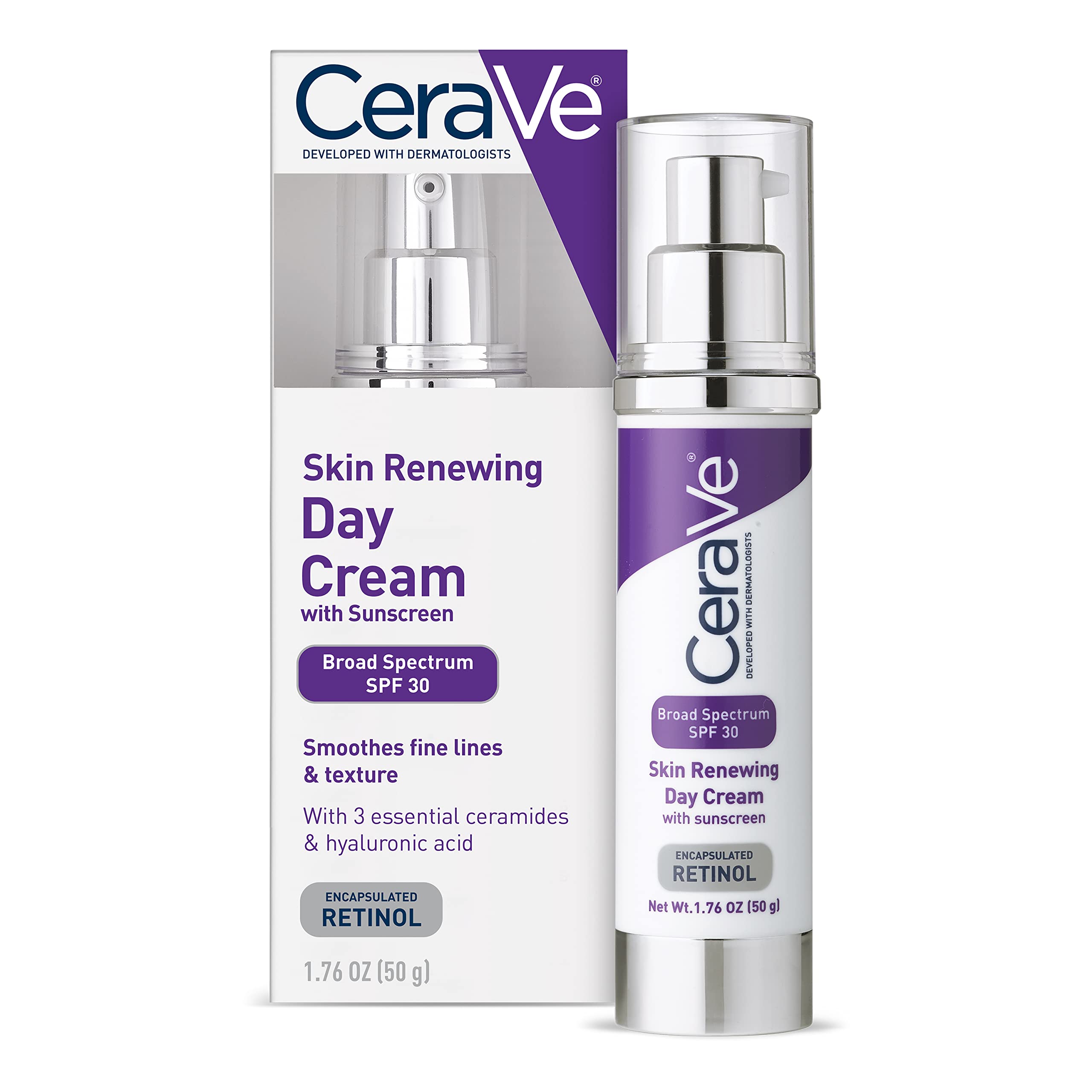 CeraVe Skin Renewing Anti-Aging Face day Cream with Sunscreen and Retinol – SPF 30/ سيرافي