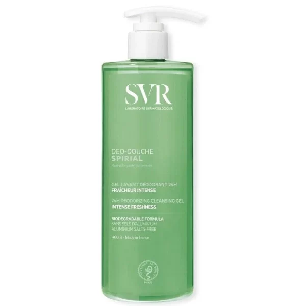 SVR Spirial Deo-douche Cleansing Gel - 400ml | اس في ار غسول جل 2 في 1 - 400 مل SVR