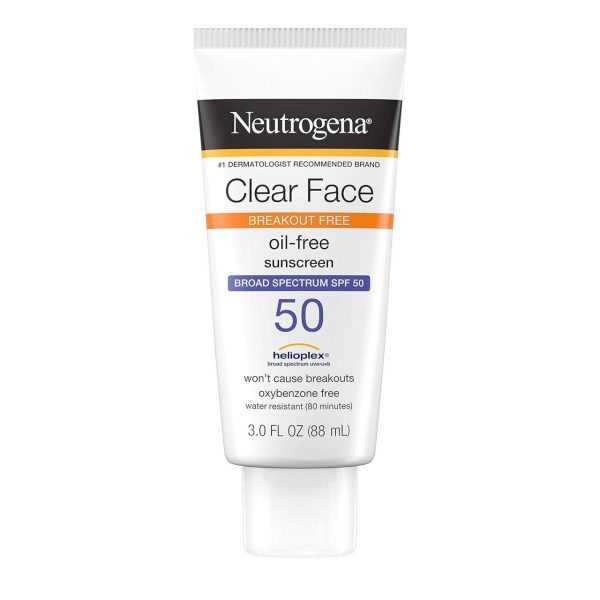 Neutrogena Clear face , oil free spf50 //واقي شمس نتروجينا كلير فيس بحماية 50