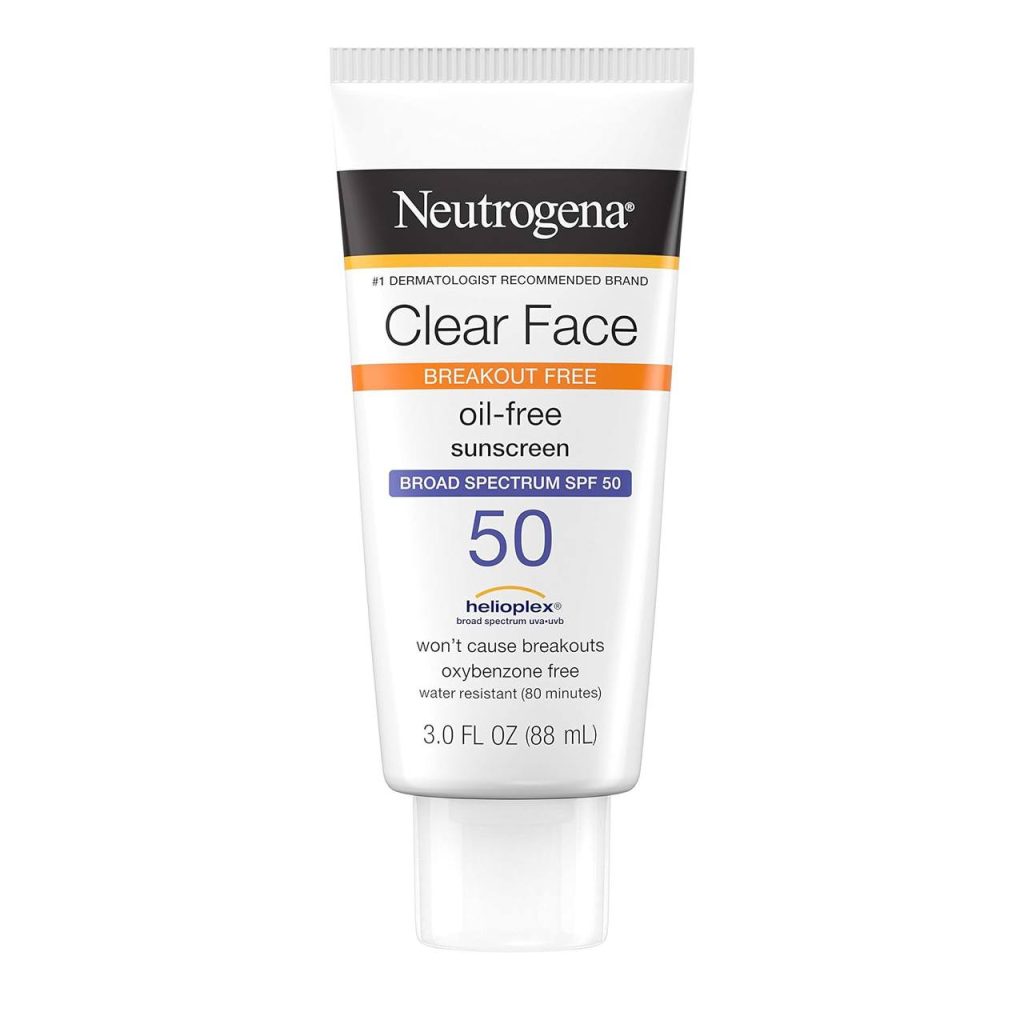 Neutrogena Clear face , oil free spf50 //واقي شمس نتروجينا كلير فيس بحماية 50