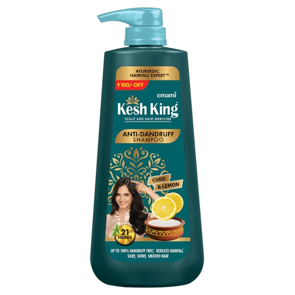 Kesh King Ayurvedic Anti-Dandruff Shampoo Curd Active & 21 Herbs - 600ml | كيش كينغ شامبو أيورفيدا ضد القشرة مكون من 21 عشبة - 600 مل
