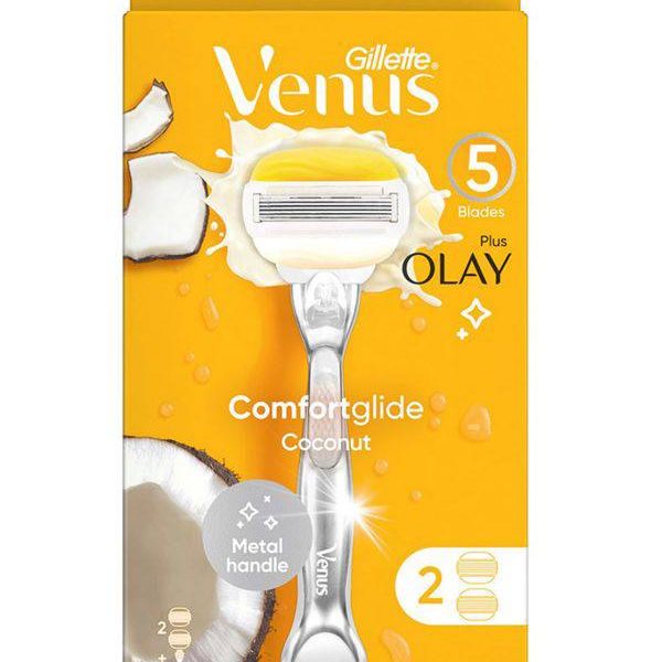 شفرات حلاقة نسائية من فينوس جيليت \\ Venus Comfortglide Coconut Razor -Orange
