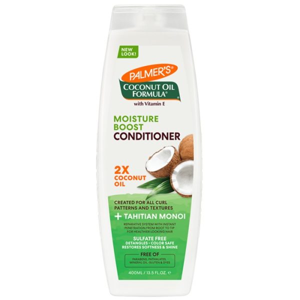 PALMER'S Coconut Oil Formula Moisture Boost Conditioner Sulfate Free - 400ml \\ بالمرز بلسم معزز للرطوبة مع زيت جوز الهند خالي من الكبريتات للشعر الجاف والتالف - 400 مل
