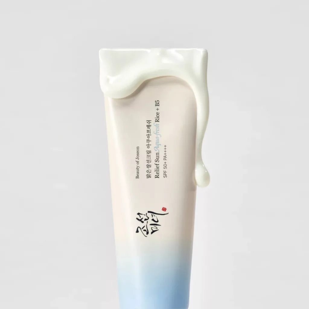 ⁦BEAUTY OF JOSEON RELIEF SUN AQUA FRESH RICE + B5 SPF50+ - 50ML // بيوتي اوف جيسون واقي شمسي بمستخلص ماء الأرز SPF50+ - 50 مل⁩ - الصورة ⁦2⁩