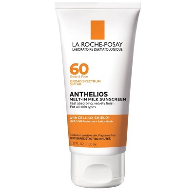 La Roche Posay Anthelios Sunscreen-Lotion Face and Body Sunscreen - 60 SPF الواقي من الشمس من لا روش بوزيه، حليب قابل للذوبان، للوجه والجسم - عامل حماية من الشمس SpF60 -