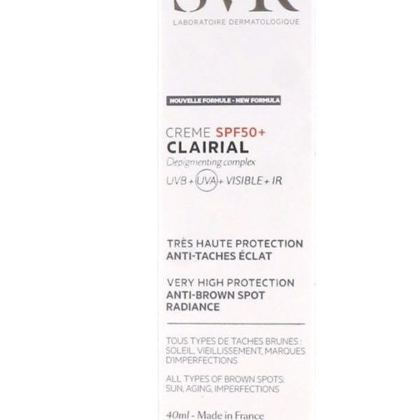 SVR Clairial Cream SPF 50+ Anti-Dark Spot - اس في ار كريم واقي شمسي للبقع الداكنة - مل