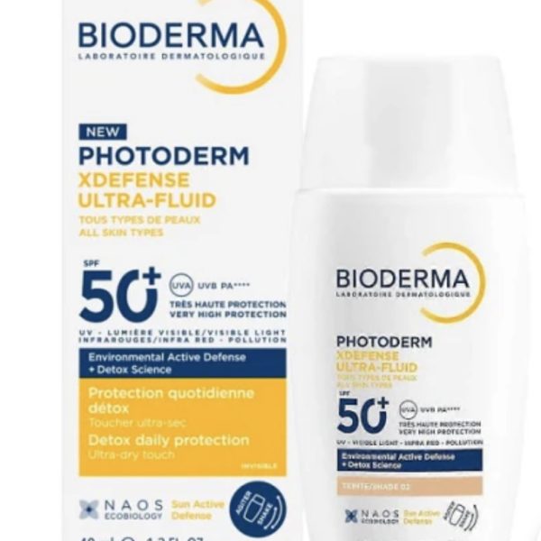 PHOTODERM XDEFENSE ULTRA-FLUID spf+50 - 40ML | بيوديرما كريم واقي شمسي خفيف مع لون بعامل حماية +50 - 40 مل
