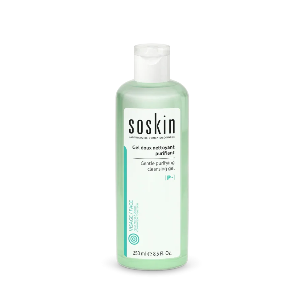 SOSKIN GENTLE PURIFYING CLEASING GEL - 250ML | سوسكن غسول منظف للبشرة المختلطة والدهنية -250 مل