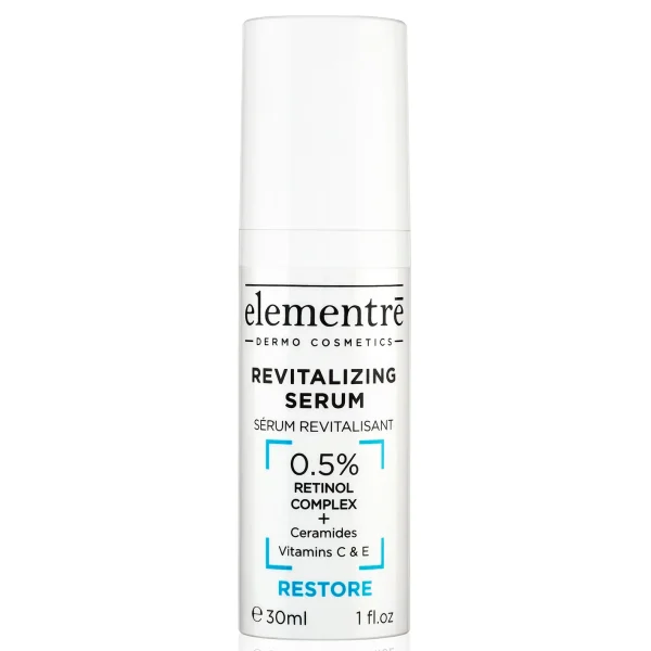 ريتنول+ فيتامين C لتجديد البشرة 30 مل من المنتري | elementre revitalizing serum 0.5% retinol complex+vitamin c 30ml