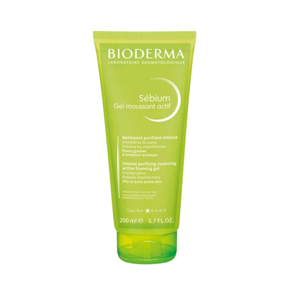 BIODERMA SEBIUM GEL MOUSSANT ACTIF - 200ML | بايو ديرما غسول جل للوجه - ٢٠٠ مل