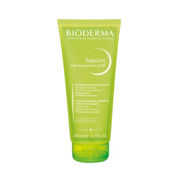 BIODERMA SEBIUM GEL MOUSSANT ACTIF - 200ML | بايو ديرما غسول جل للوجه - ٢٠٠ مل