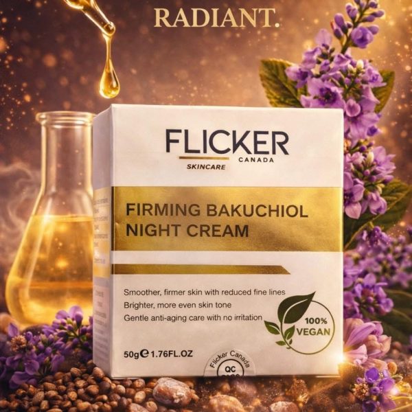 Firming  Bakuchiol Night Cream ‏Flicker / كريم باكجول الليلي من فليكر الكندية حجم ٥٠ غم