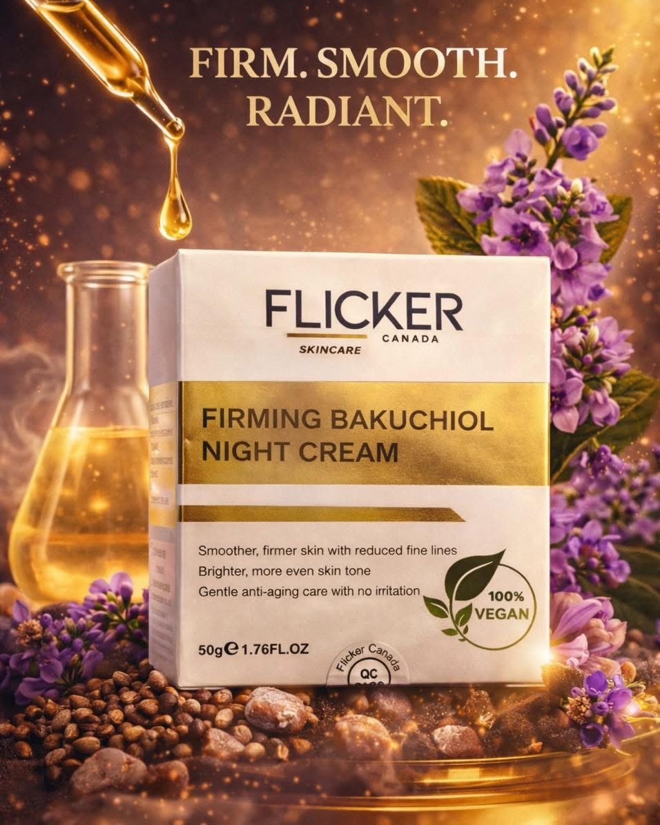 Firming  Bakuchiol Night Cream ‏Flicker / كريم باكجول الليلي من فليكر الكندية حجم ٥٠ غم